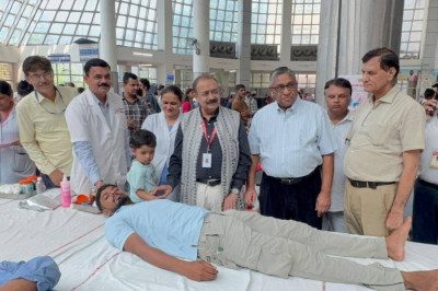Attended the Blood Donation Camp at PGIMS, Rohtak, organized by Hari Om Sewa Dal on the retirement day of Dr. S. K. Singhal, Director, PGIMS Rohtak.
